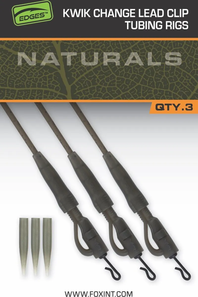 Edges Naturals Kwik Change Lead Clip Tubing Rigs 3pcs